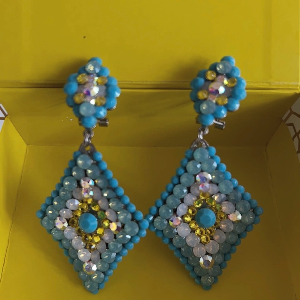 Kendra Scott Turquoise and Yellow Beaded Earrings